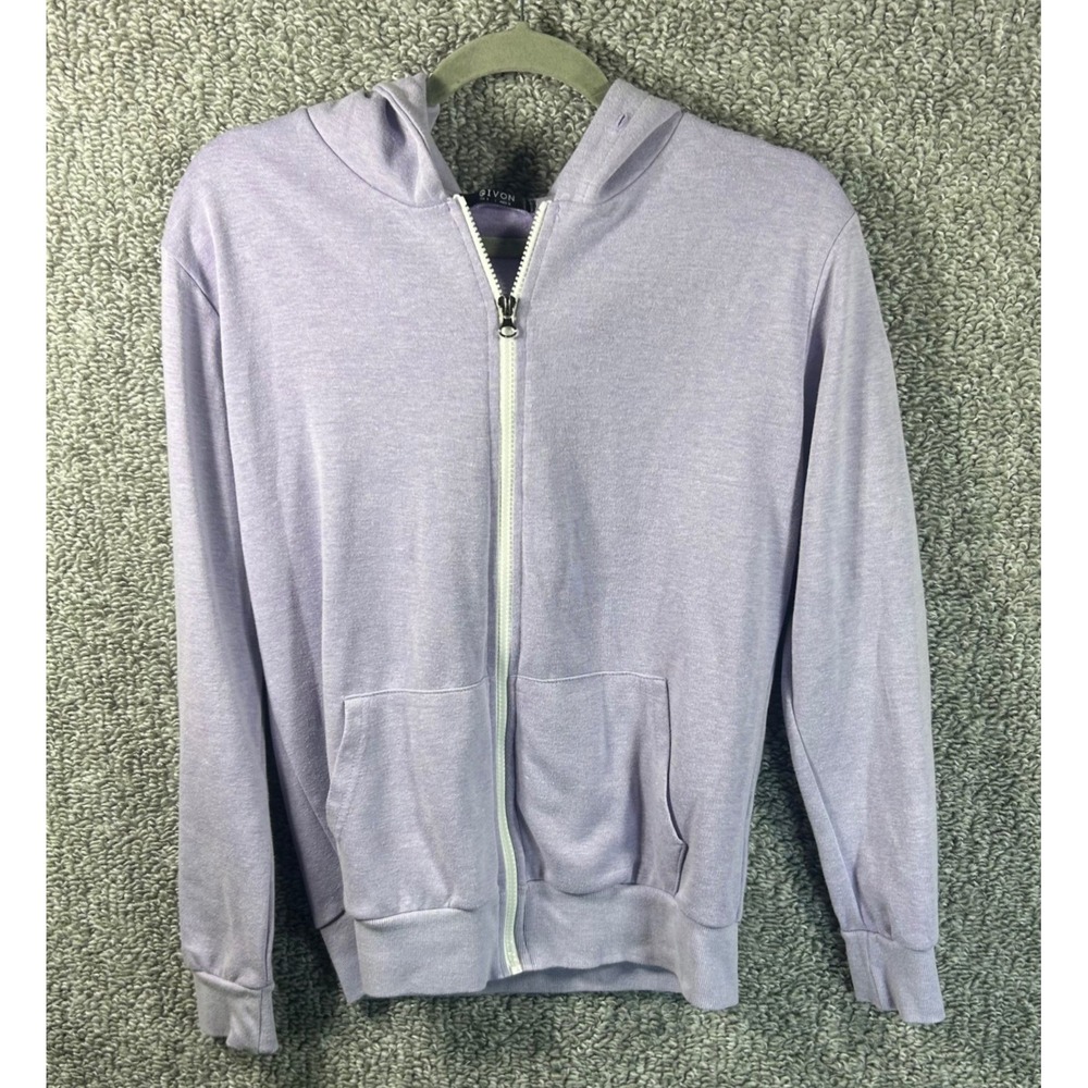 GIVON Zip Up Hoodie Lavender Cotton Blend Casual Women Small